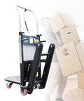 Heavy Duty Electric Stair Climbing Trolley With 660 Lb Capacity And 850W Motor, foldable tracked hand truck for hauling boxes.