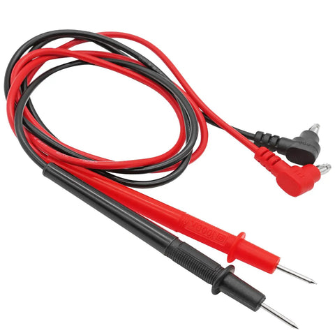 Dual Banana Plug Multimeter Probe Leads Set 60cm 1000V Rated Red And Black Test Cable With Non Slip Grips shown coiled