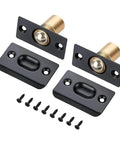 Adjustable Ball Catch for Doors and Closets Black Ball Bearing Latch with Hidden Cylinder components displayed with screws