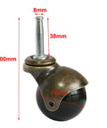 Slap These Dang Solid Ball Caster Wheels Onto Your Vintage Furniture Replacement Quiet Polyurethane Swivel Castors That Roll Smooth As Butter Across Hardwood Floors In Seconds, 50mm ball with 100mm height.