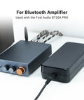 48V 5A Power Supply For Home Audio Amplifiers And Bluetooth Stereo Receivers Stable 48 Volt Adapter next to a Bluetooth amplifier