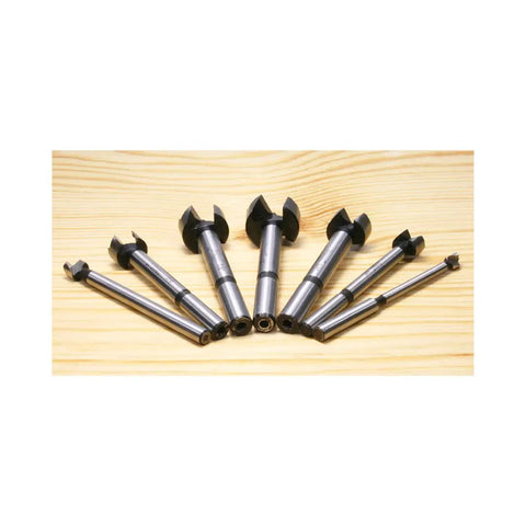 Forstner Bit Set Seven Pieces One Quarter Inch To One Inch Diameter Three And A Half Inch Length Right Hand Rotation Shank One Quarter