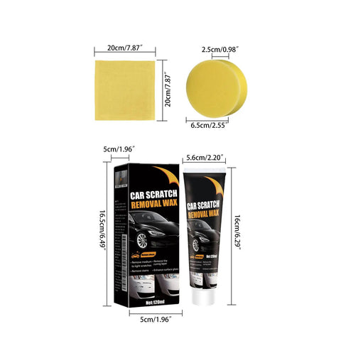 All In One Car Scratch Remover Wax Kit With Wiping Sponge For Deep Scratches On All Vehicle Paints 2026 Edition Polishing Wax Duo