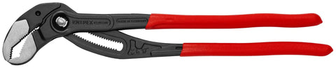 Cobra Water Pump Pliers from Eight Piece Adjustable Heavy Duty Set, shown with red handles and smooth adjustment for plumbing.