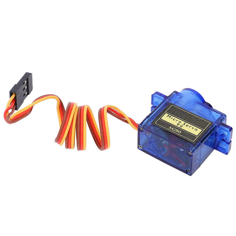 Micro Servo Motor Built From Abs Plastic with wiring, ideal for RC airplane models and DIY projects.