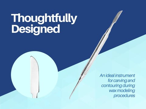 Lecron Wax Carvers 6.5 Inch Set Of 3 Double Ended Dental Lab Tools For Wax Sculpting And Carving, Pro Grade Precision Restorative Dentistry Instruments In Surgical Grade Stainless Steel, Built For Boss Level Contouring And Modeling. single stainless steel wax carver with pointed blade, 6.5 inch