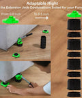 Heavy Duty Furniture Lifter Lever And Roller Wheels Sliders Kit With 660 Lb Load Capacity showing adjustable height tool