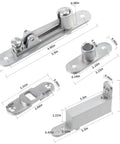Self Closing Door Pivot Hinges For Wood Doors, Heavy Duty 360 Degree Stainless Steel Hidden Hinge System with measurements