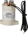 Rugged Heavy Duty DC Contactor Delivering 50 Amp Continuous Current Flow Coupled With A 24 Volt Control Coil, labeled image, showing connections.