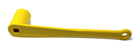 Side view of 1-1/16 Inch Marine Propeller Wrench with 9/16 Inch Drain Plug Socket in durable yellow glass reinforced plastic.