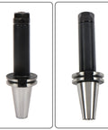 Durable 2 Piece Cat40 Er20 Collet Chuck Set Featuring 6 Inch Tool Holders Built With High Strength Iron And Heat Treatment For Serious Machining Jobs That Need Heavy Duty Performance And Reliability On The Job, showing two tool holders.