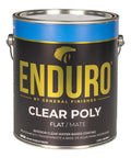 Water Based Clear Polyurethane For Wood With Flat Finish, 1 Gallon, black can label with gold text