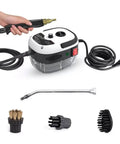 Handheld Steam Cleaner With Extended Nozzle, 2500W 3BAR High Pressure, Fast Heating, 110V with accessories displayed