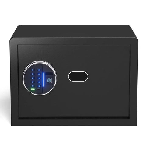 Smart Biometric Safe With Fingerprint Lock, Silent Mode, Backlit Keypad And LED Light, Compact Home Safe