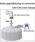 Beefed Up 400 GPD RO Membrane Housing Kit showing 3/8 inch quick-connect fitting and blue locking clip for secure connection.