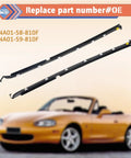 Left And Right Outer Door Window Molding Trim Weatherstrip Seal Belt For Mazda Miata 1990 2005 Replacement Parts NA01 58 810F NA01 59 810F Durable Weather Sealing shown above a Mazda convertible