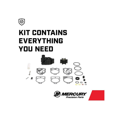 Upper Water Pump Repair Kit For Mercury And Mariner Outboard Engines 4 Cylinder Through V6 65HP components displayed
