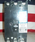 Hella Rugged 3 Pole 100 Amp Thermal Magnetic Circuit Breaker featuring feed through 100Ka breaking capacity on display.