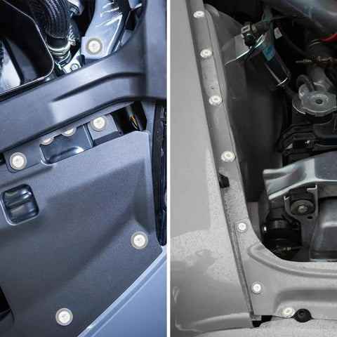 Flare Hardware Kit For M6 Mounting With 20 Silver Flat Aluminum Washers 18mm installed on truck body panel