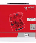 Get This 10 Pc Eagle Heavy Duty Carbide Tooth Hole Saw Kit With Fast Cuts And Thicker Backer For Demanding Jobs Plus Multi Material Pilot Bit, red case