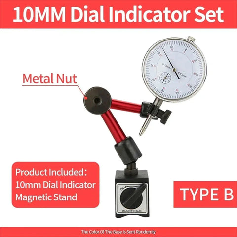 Pro Grade Dial Indicator Magnetic Holder And Bore Gauge Stand Base For Precision Measurement Tools, Magnetic Stand For 10mm Probes, Type B