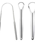 Three Piece Metal Tongue Scraper Set For Adults With Dual Handle Design Stainless Steel Tongue Cleaners for Fresh Breath