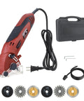 Corded Mini Circular Saw Kit With 400W 110V Power, 3400 RPM, And 6 Blades, toolbox, dust hose for precise cuts in tight spaces