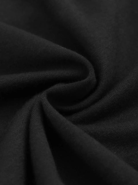 Close-up of lightweight polyester fabric for Men's Casual Shorts With Elastic Waist Drawstring, Breathable All Day Comfort, Black.