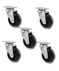 5 Pack 3 Inch PU Polyurethane Transparent Stem Casters For Office Furniture Smooth Swivel Wheels For Chairs Desks And Cabinets