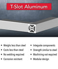 10 Series 1x1 Inch T Slotted Aluminum Extrusion Rail For Linear Guides And CNC Projects, 6063-T6 Aluminum, Clear Anodized Finish, 18 Inch Length, smooth 3D render