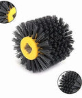 Heavy Duty Pro Grade Abrasive Wire Drawing Wheel Drum Burnishing Polishing Brush For Woodworking Furniture And Floor Refinishing 120x100mm 180 Grit 1 Pack