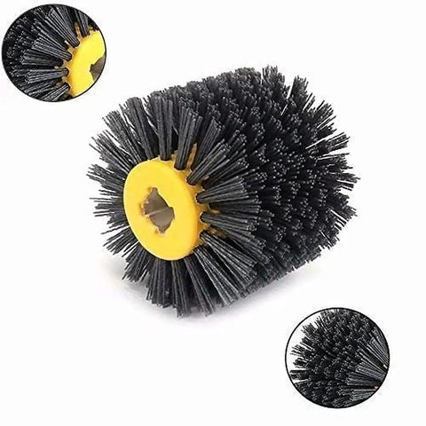 Heavy Duty Pro Grade Abrasive Wire Drawing Wheel Drum Burnishing Polishing Brush For Woodworking Furniture And Floor Refinishing 120x100mm 180 Grit 1 Pack
