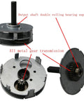 Low Speed 30 RPM AC Synchronous Gear Motor with dual bearings, reversible CW CCW control, metal gears, and 8 mm output shaft