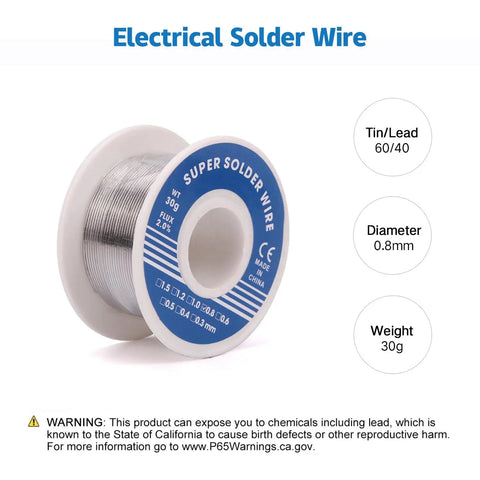 Spool of Electrical Solder Wire 60W Adjustable Temperature Soldering Iron Kit With Quick Heat Up Ceramic Heater
