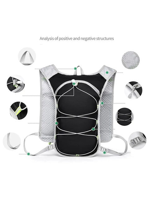 Back view of Women Running Vest With Hydration Bladder Pack For Hiking Cycling And Climbing Trail Ready Ultralight Water Backpack Gear