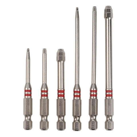 Heavy Duty Magnetic Hex Screwdriver Bits Set With Pagoda Torque Tip 6 Piece Multi Size Kit Built To Fit Electric Drills And Wrenches Perfect For Pro Pros And Weekend Warriors Who Need Serious Grip And Quick Fixes, six steel bits