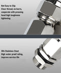 Close-up of Rugged 3/4 NPT Stainless Steel Cable Gland IP66 Weatherproof Workhorse Connector showing threading and seal.