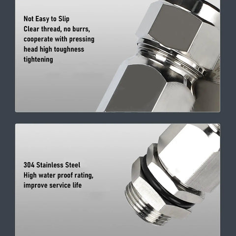 Close-up of Rugged 3/4 NPT Stainless Steel Cable Gland IP66 Weatherproof Workhorse Connector showing threading and seal.