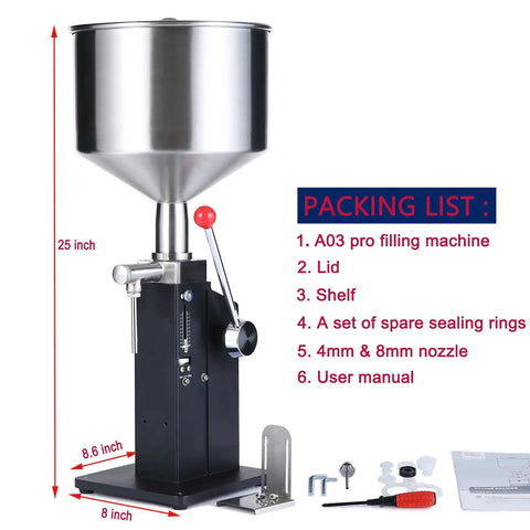 Manual Paste And Liquid Filling Machine For 5 To 50 Ml Adjustable Bottle Filler Ideal For Shampoo Gel Lotion Body Wash Lip Gloss Essential Oils With Stainless Steel Build And User Friendly Pro Grade Performance