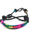 Rainbow And Black Bitless Bosal Attachment For Your Headstall Easy Clip On Bitless Horse Tack Affordable Way To Ride Bitless Reins Attach To Bottom Loop Snug Quick Connection Durable