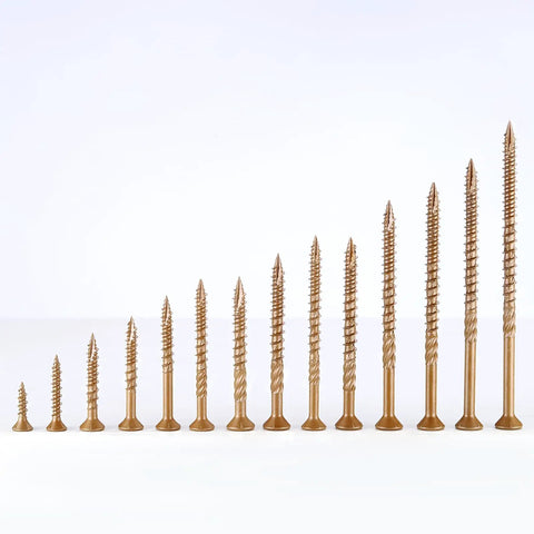 All Weather Wood Deck Screws Kit 126 Pieces With Exterior Epoxy Coated Brown Finish Built To Last in various sizes