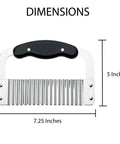 HIC Kitchen crinkle-cut wave slicer with stainless steel blade and black ergonomic handle, 7.25 inches long