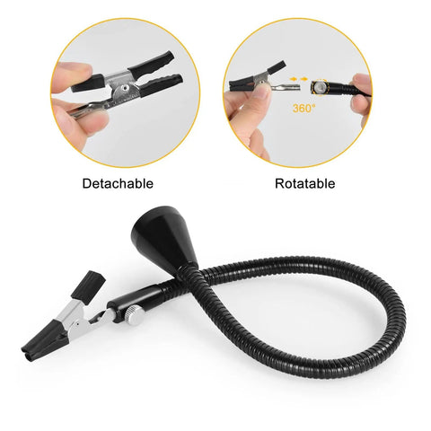 DIY Friendly Pro Grade Heavy Duty Soldering Stand With 360 Degree Rotating Clamp showing detachable and rotatable feature