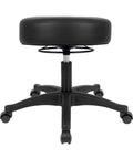 Heavy Duty Adjustable Stool With Self Braking Casters That Lock Tight When Leaning Plus Ultra Comfy High Density Foam, black foam seat.