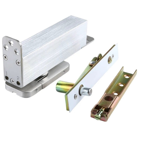 Heavy Duty Pivot Floor Spring Hinge With Hydraulic Door Closer For Zero Drama Install, metallic components for smooth door operation.