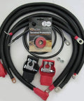 Rock Solid Heavy Duty Battery Cable Big Three Upgrade Harness With Military Grade Terminals Braided Loom and Max Amp Routing Fits 1998 Through 2006 Jeep Wrangler TJ components including lugs and protectors.