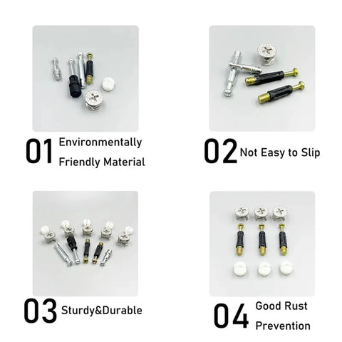 Image showing 20 Pieces Thickening 3 In 1 Furniture Connector Set With Cam Screws Eccentric Wheel Nut Locks For Wardrobes And Cabinets