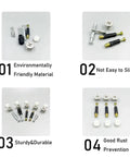20 Pack Cam Screws For Furniture Thickening 3 In 1 Connecting Set With Eccentric Wheel Nuts Lock For Wardrobe Cabinet Yellow Rustproof
