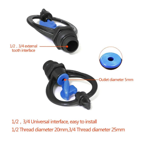 360 Degree Garden Sprinkler Nozzle For Lawn And Garden 1/2 Inch To 3/4 Inch Rotary Irrigation Sprayer with three nozzle tubes