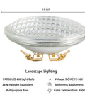 PAR36 LED Landscape Light 6W 600LM Equivalent To 36W Halogen 12V To 36V Warm White 3000K Waterproof Flood Light Bulb image